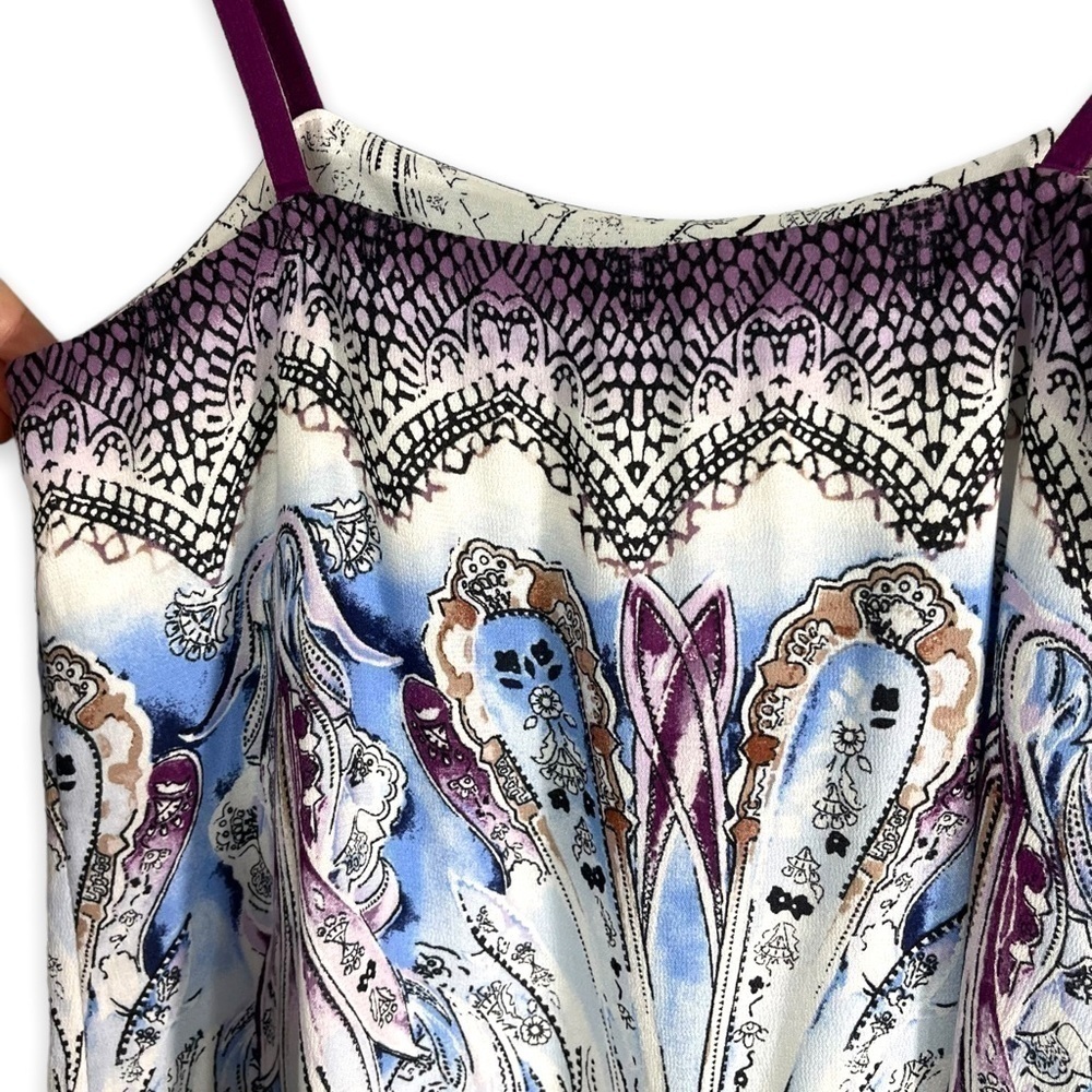 4 for $20 SALE! White House Black Market Printed Cami, Purple Paisley, Size XS - Picture 3 of 11